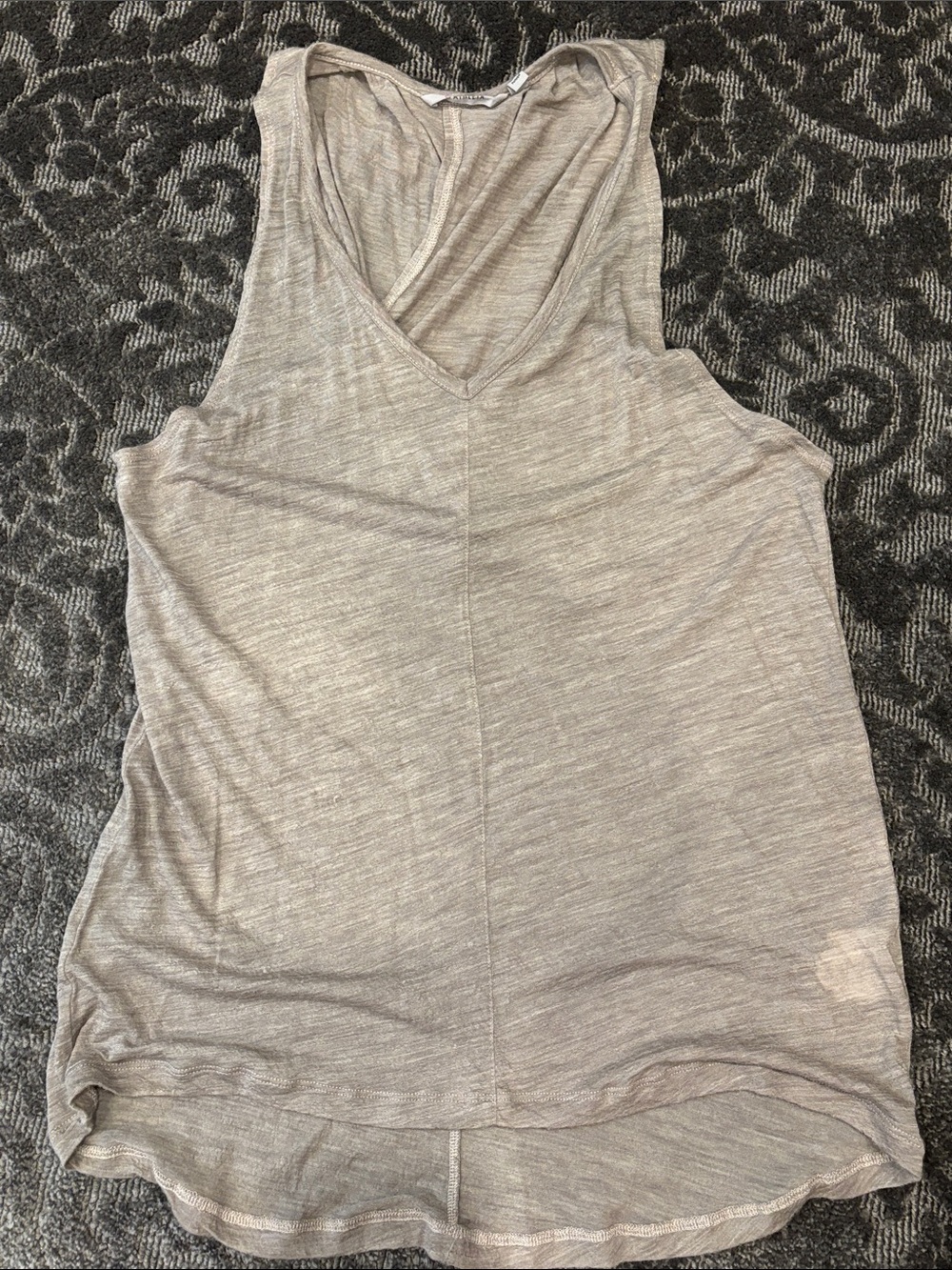Athleta Light Taupe V-Neck Women's Tank Top